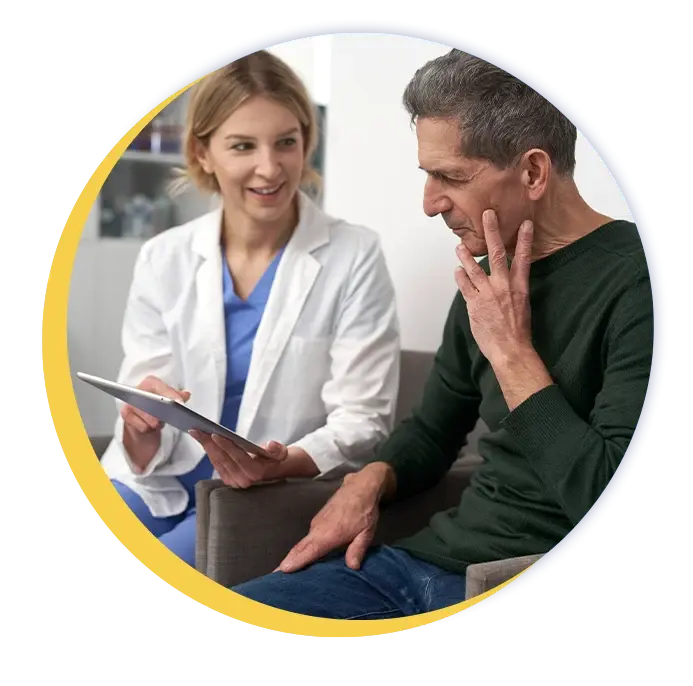 urologist helping patient